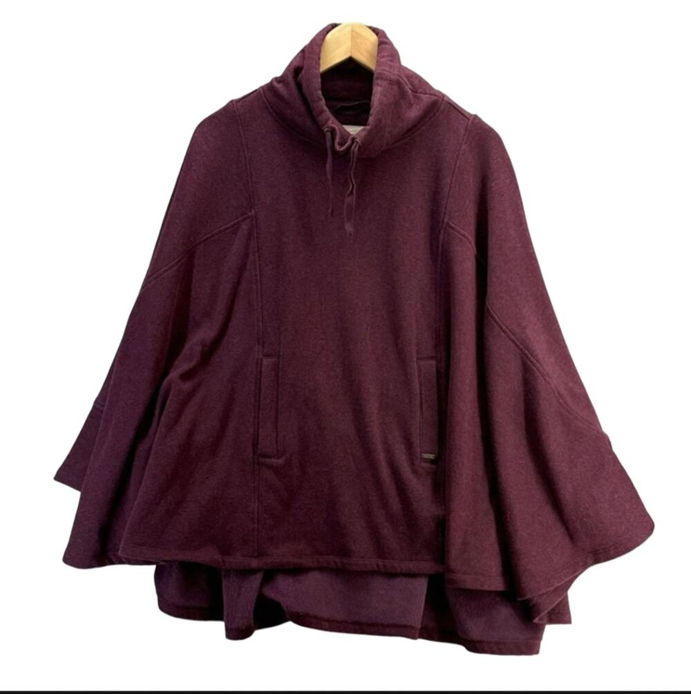 Ugg Heathered Purple Minky Fleece Warm Pullover Turtleneck Poncho Sweater